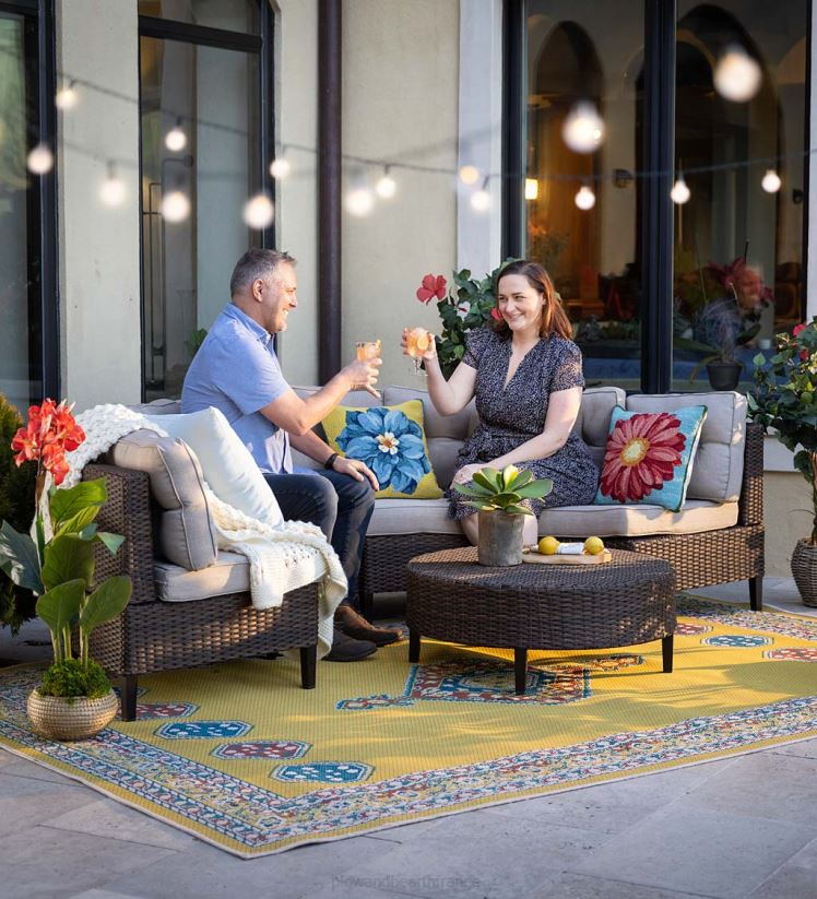 Plow & Hearth articles ménagers ensemble de sièges d'extérieur modulaire 5 pièces kingwood - brun 0BNZ1104