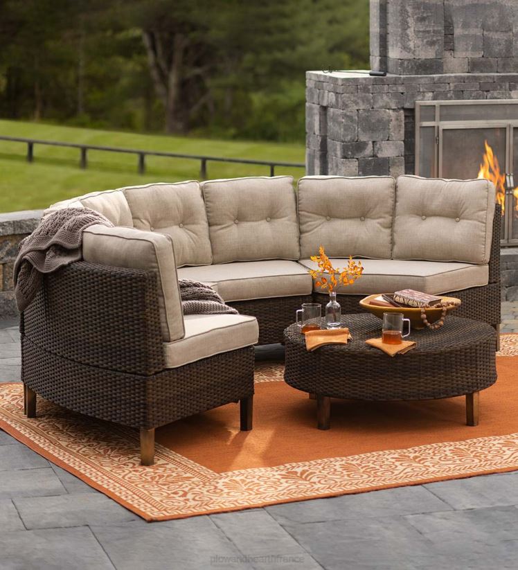 Plow & Hearth articles ménagers ensemble de sièges d'extérieur modulaire 5 pièces kingwood - brun 0BNZ1104