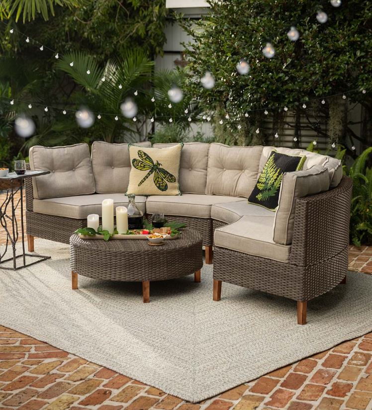 Plow & Hearth articles ménagers ensemble de sièges d'extérieur modulaire 5 pièces kingwood - brun 0BNZ1104