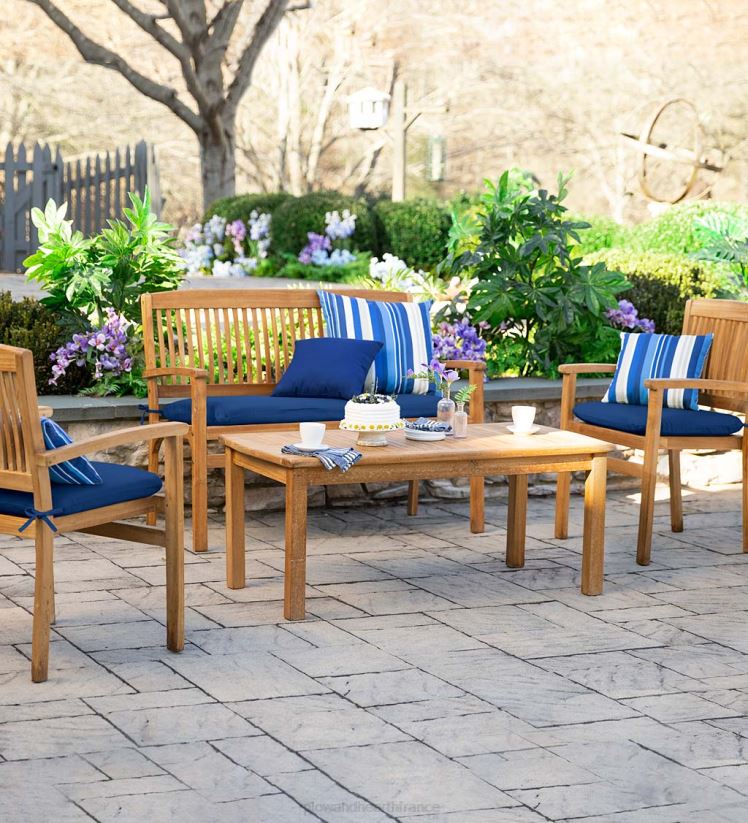 Plow & Hearth articles ménagers ensemble de sièges en teck, 4 pièces 0BNZ1138