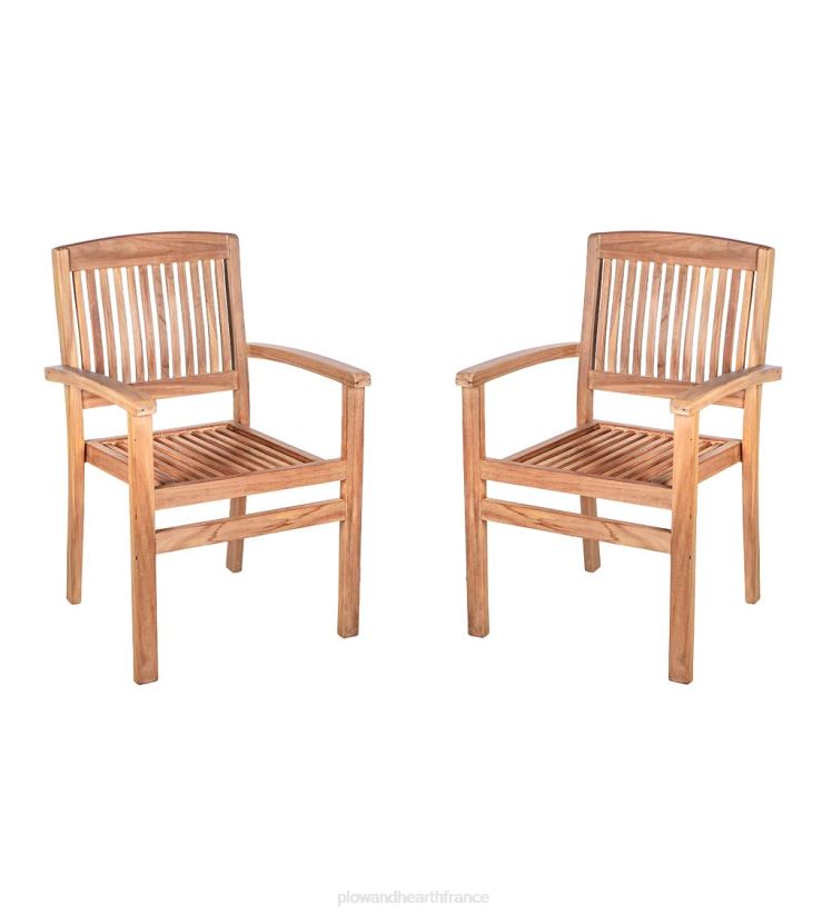 Plow & Hearth articles ménagers ensemble de sièges en teck, 4 pièces 0BNZ1138