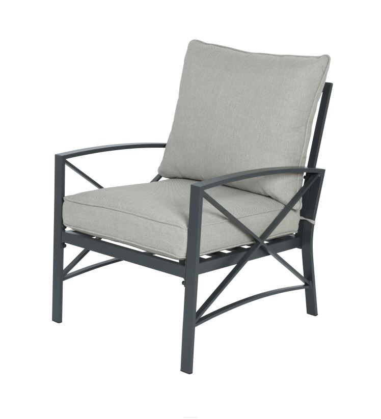 Plow & Hearth articles ménagers sièges de patio extérieurs en fonte d'aluminium arlington avec coussins, ensemble de 4 pièces 0BNZ1140