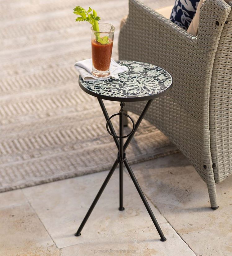 Plow & Hearth articles ménagers table d'appoint pliante à croquis floral intérieur/extérieur 0BNZ1184