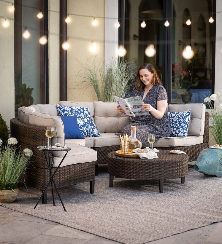 Plow & Hearth articles ménagers table d'appoint pliante à croquis floral intérieur/extérieur 0BNZ1184