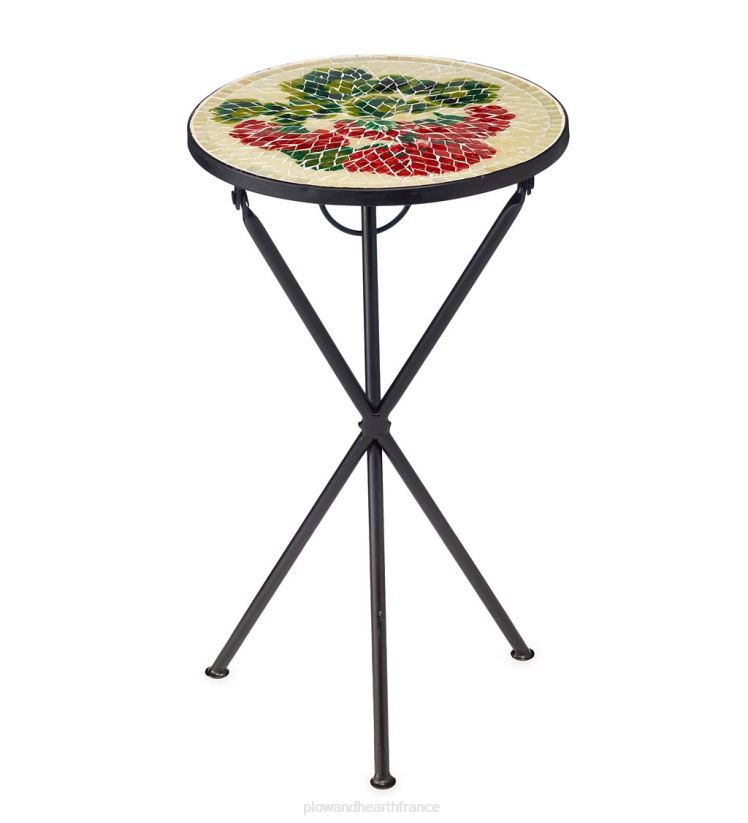 Plow & Hearth articles ménagers table d'appoint pliante en géranium intérieur/extérieur 0BNZ1172