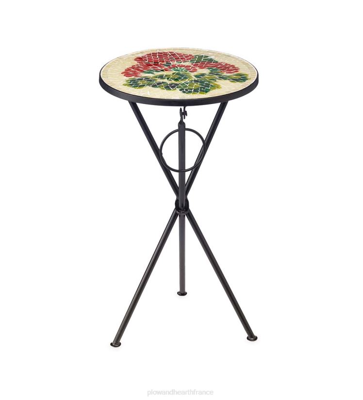 Plow & Hearth articles ménagers table d'appoint pliante en géranium intérieur/extérieur 0BNZ1172