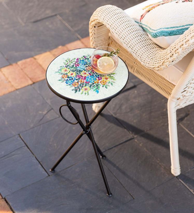 Plow & Hearth articles ménagers table d'appoint pliante pour bouquet de fleurs intérieur/extérieur 0BNZ1175