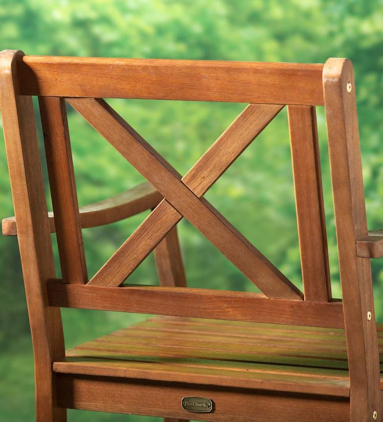 Plow & Hearth articles ménagers table et chaises rondes en eucalyptus Claremont 0BNZ1147