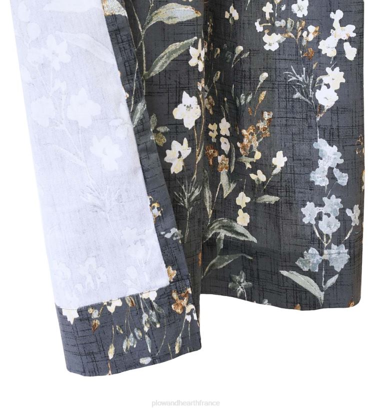 Plow & Hearth articles ménagers Paire de rideaux d'aspect lin floral rockport avec embrasses, 84