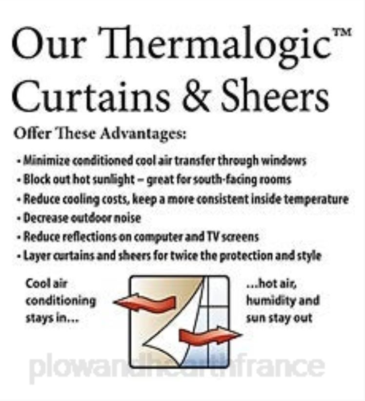 Plow & Hearth articles ménagers Paire de rideaux à passants solides isolés double largeur économes en énergie thermalogique de 84 po de longueur - rouge 0BNZ3132