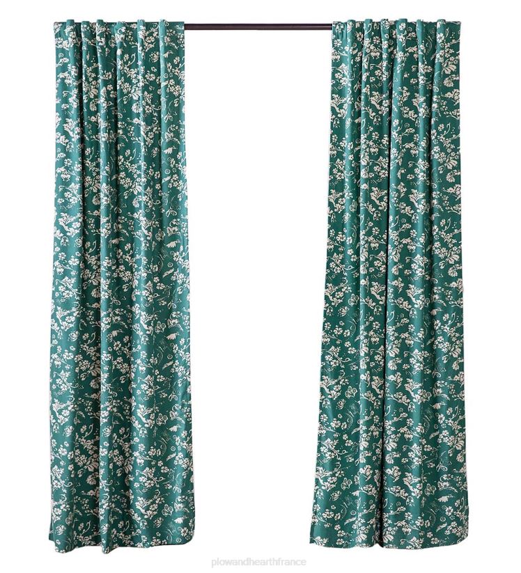Plow & Hearth articles ménagers Panneau de rideau isolé à passe-tringle en damassé floral, 42"l x 84"l - à feuilles persistantes 0BNZ3221