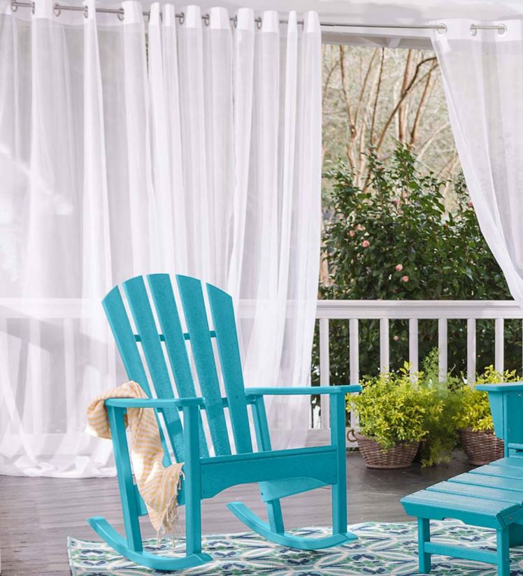 Plow & Hearth articles ménagers Rideau extérieur à œillets filés au soleil, 54