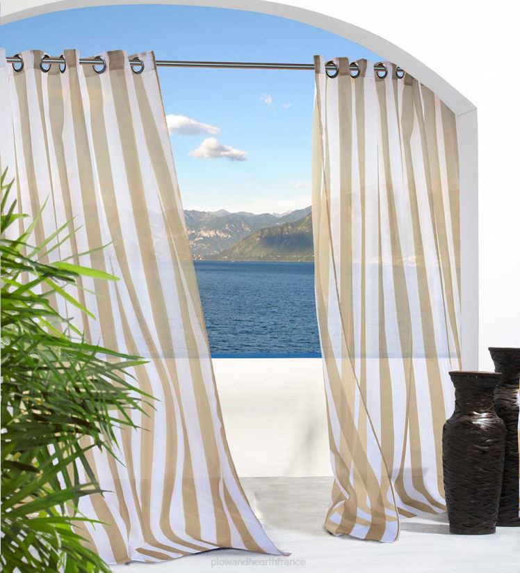 Plow & Hearth articles ménagers panneau de rideau extérieur rayé escape 0BNZ1473