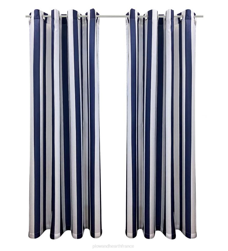 Plow & Hearth articles ménagers rideaux extérieurs rayés de paysage marin 0BNZ1471