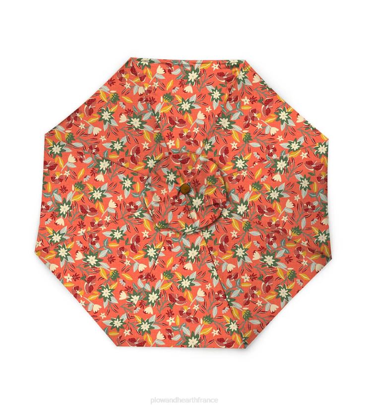 Plow & Hearth articles ménagers parasol de marché classique avec poteau en aluminium, 7' dia. - rouge grange 0BNZ1460