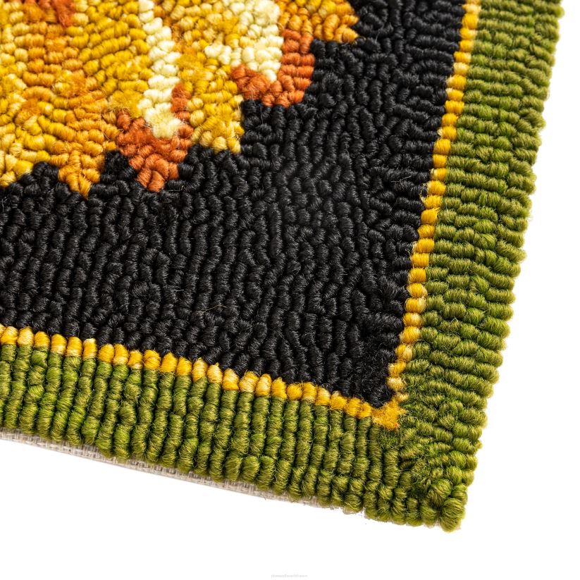 Plow & Hearth articles ménagers Tapis décoratif en polypropylène crocheté à la main pour champs de tournesols intérieur/extérieur 0BNZ1311