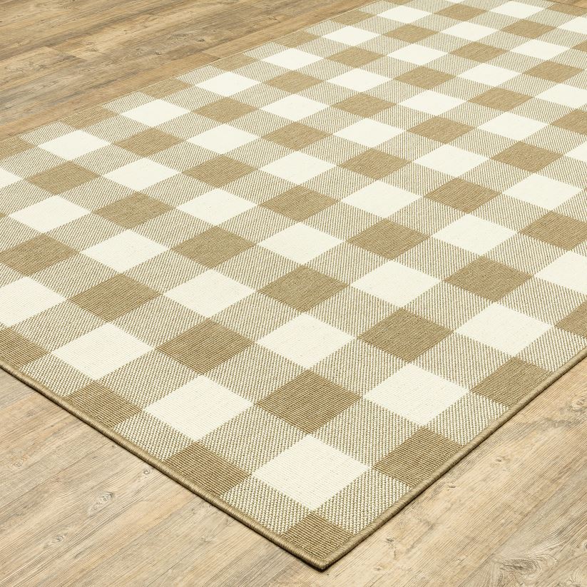 Plow & Hearth articles ménagers Tapis d'intérieur et d'extérieur en polypropylène à carreaux Buffalo 0BNZ1427