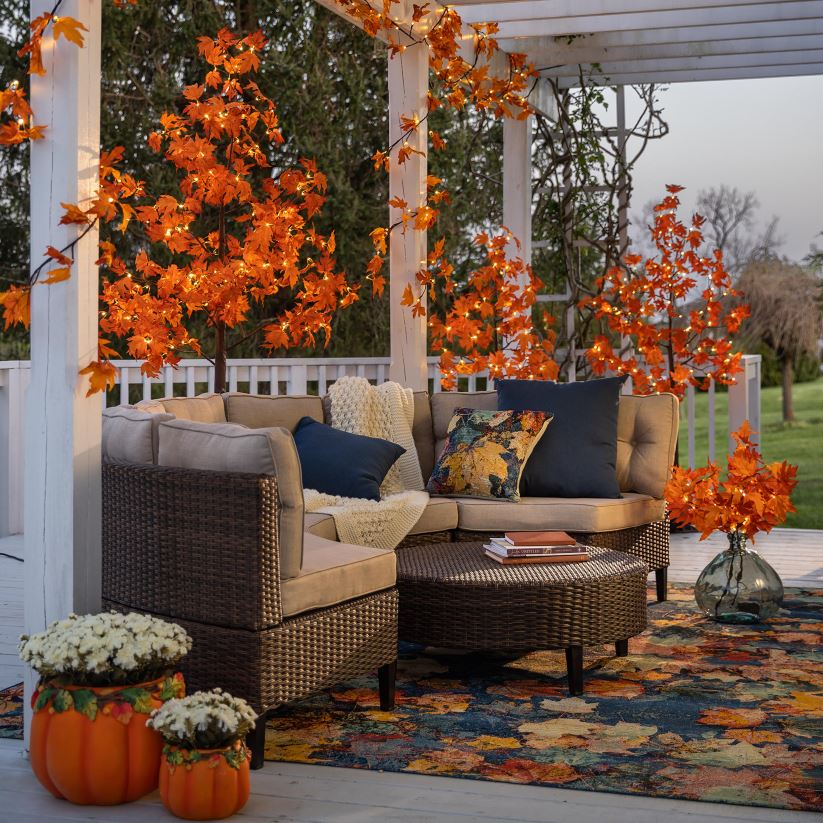Plow & Hearth articles ménagers Tapis d'intérieur/extérieur 100 % polypropylène feuilles d'automne 0BNZ1359