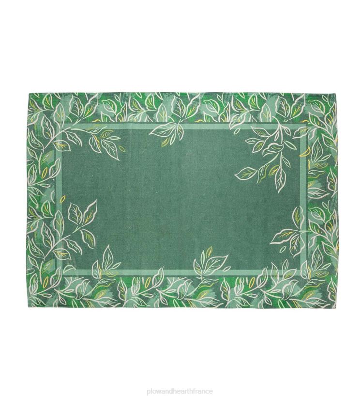 Plow & Hearth articles ménagers Tapis de bordure intérieur/extérieur arbre de vie vert, 4'x6' 0BNZ1444