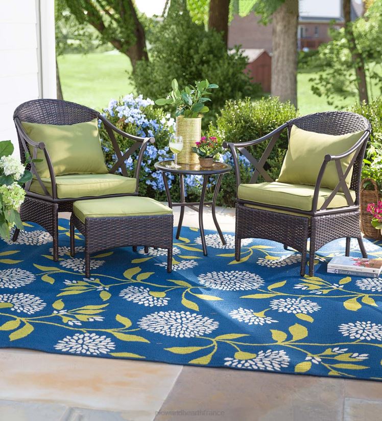 Plow & Hearth articles ménagers Tapis floral intérieur/extérieur en polypropylène Surry 0BNZ1277