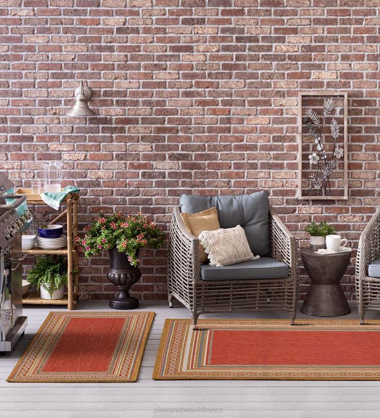 Plow & Hearth articles ménagers Tapis intérieur/extérieur en polypropylène avec bordure la grange 0BNZ1354