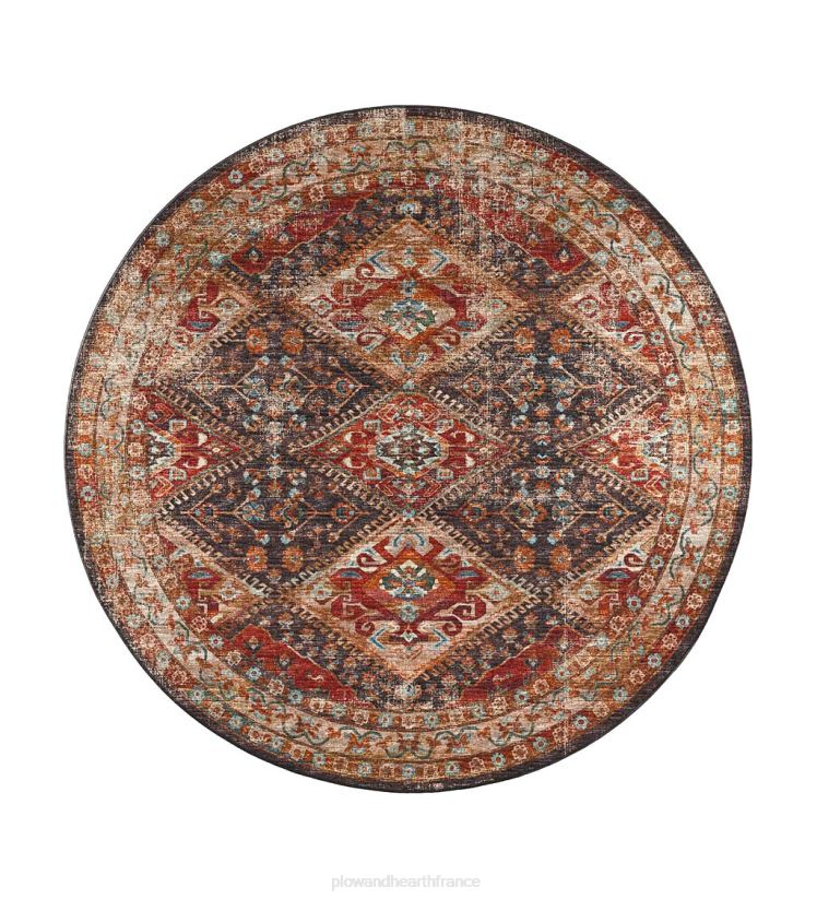 Plow & Hearth articles ménagers Tapis rond arlequin de moulin de tombes d'intérieur/extérieur 0BNZ1353