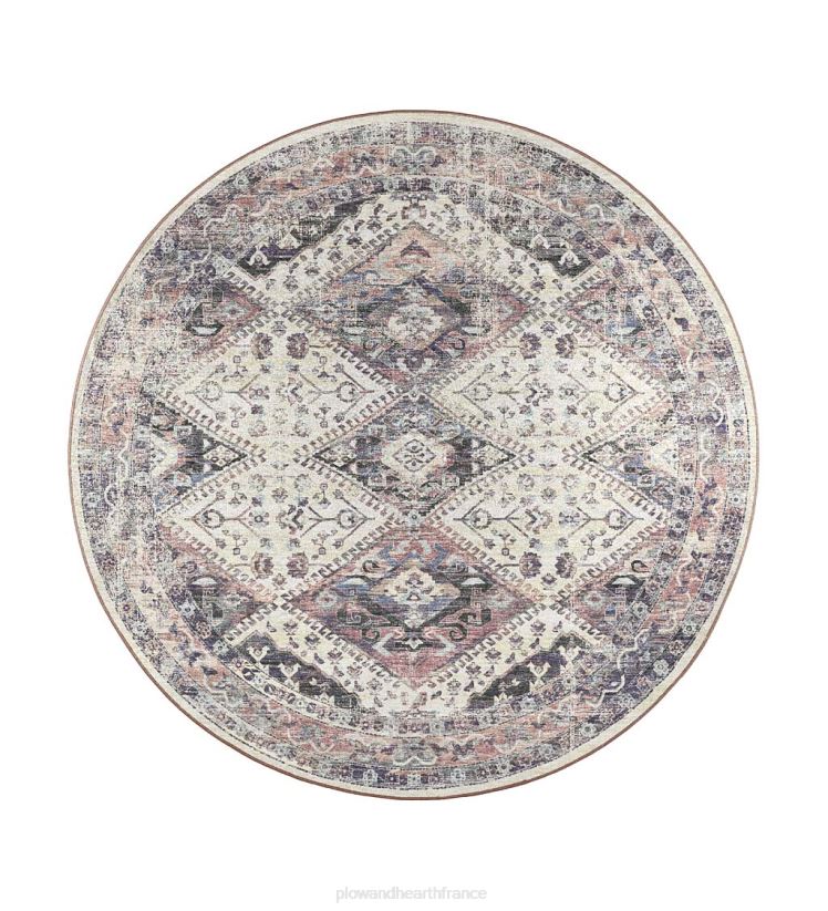 Plow & Hearth articles ménagers Tapis rond arlequin de moulin de tombes d'intérieur/extérieur 0BNZ1353