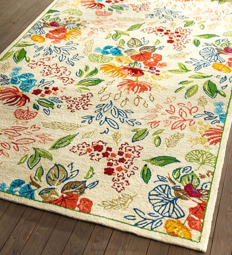 Plow & Hearth articles ménagers Tapis tapis en polypropylène champ de fleurs intérieur/extérieur 0BNZ1285
