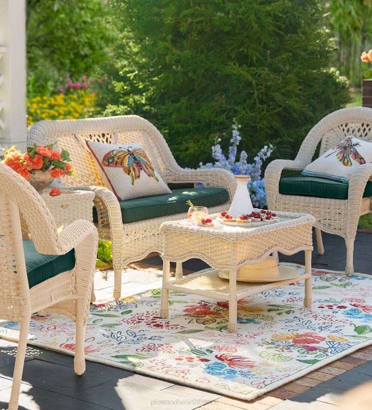 Plow & Hearth articles ménagers Tapis tapis en polypropylène champ de fleurs intérieur/extérieur 0BNZ1285