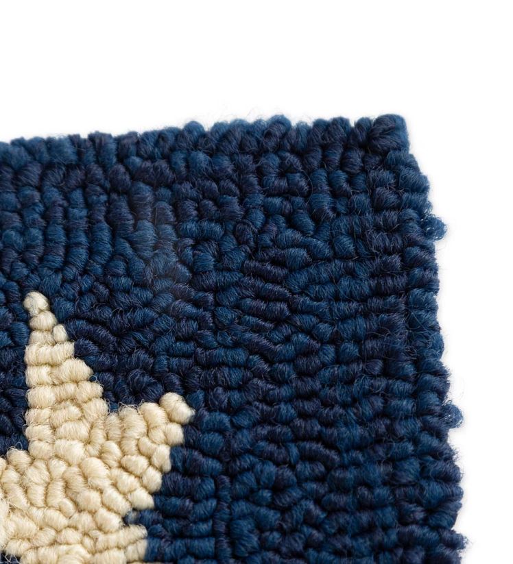 Plow & Hearth articles ménagers tapis crocheté en polypropylène étoiles et rayures intérieur/extérieur 0BNZ1320