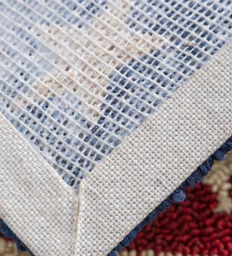 Plow & Hearth articles ménagers tapis crocheté en polypropylène étoiles et rayures intérieur/extérieur 0BNZ1320