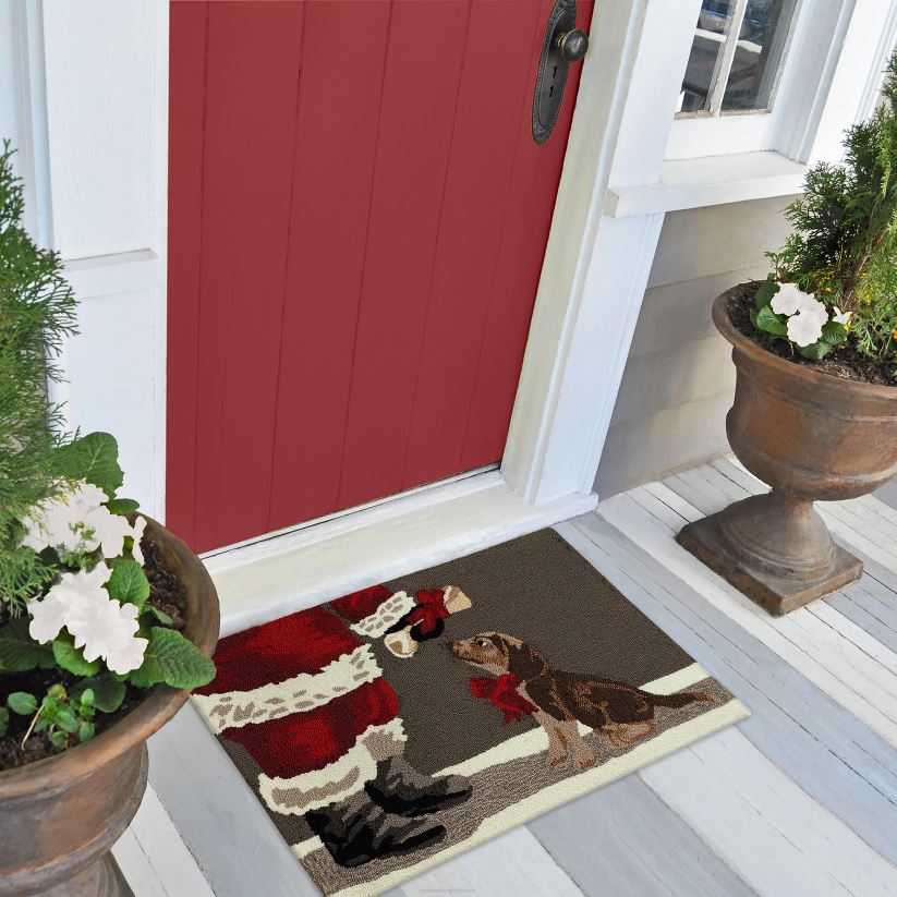 Plow & Hearth articles ménagers tapis d'accent de bon chien crocheté à la main intérieur/extérieur 0BNZ1323