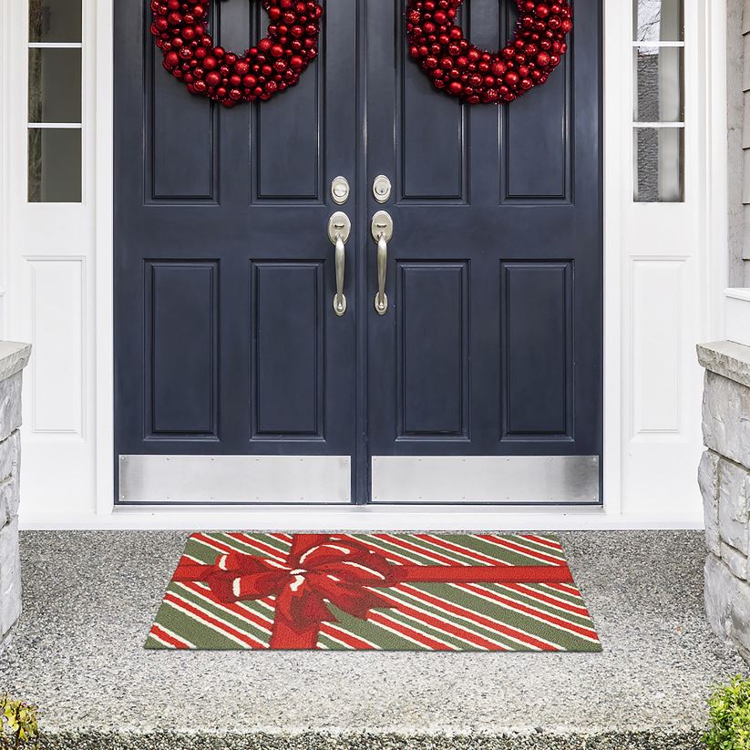 Plow & Hearth articles ménagers tapis d'accent de cadeau de Noël crocheté à la main intérieur/extérieur 0BNZ1334