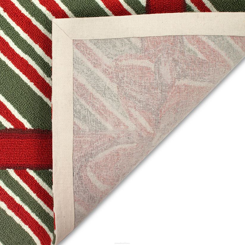 Plow & Hearth articles ménagers tapis d'accent de cadeau de Noël crocheté à la main intérieur/extérieur 0BNZ1334