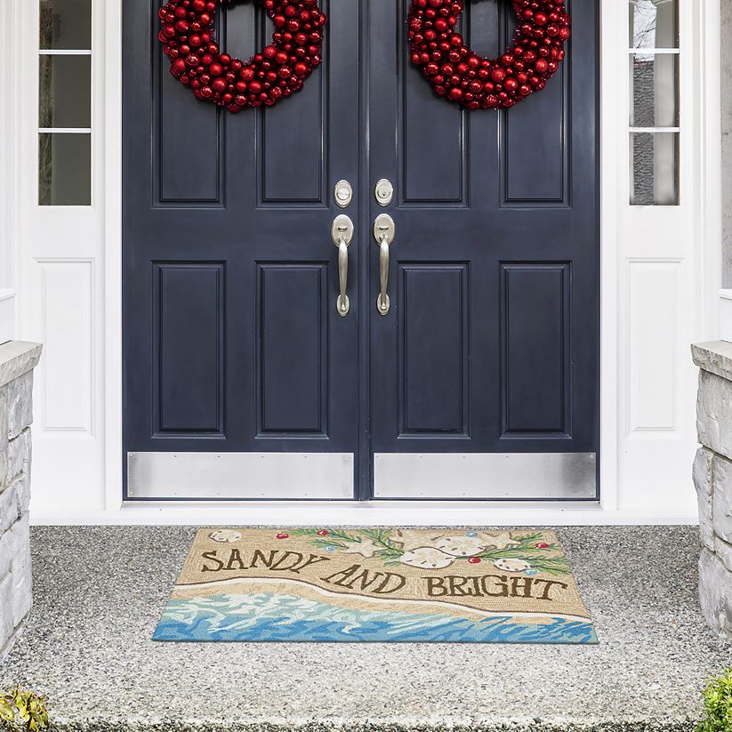 Plow & Hearth articles ménagers tapis d'accent sable et lumineux crocheté à la main pour intérieur/extérieur 0BNZ1314