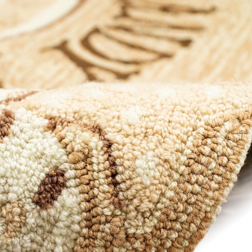 Plow & Hearth articles ménagers tapis d'accent sable et lumineux crocheté à la main pour intérieur/extérieur 0BNZ1314