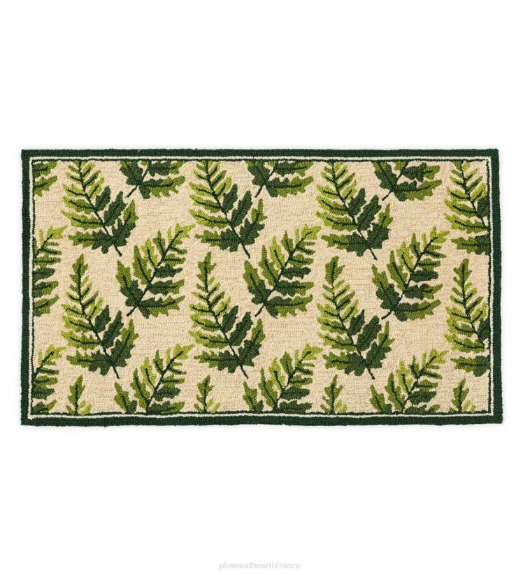 Plow & Hearth articles ménagers tapis d'appoint crocheté fougère intérieur/extérieur 0BNZ1348
