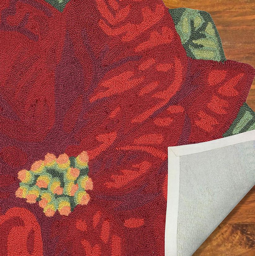 Plow & Hearth articles ménagers tapis décoratif de poinsettia crocheté à la main pour intérieur/extérieur 0BNZ1310