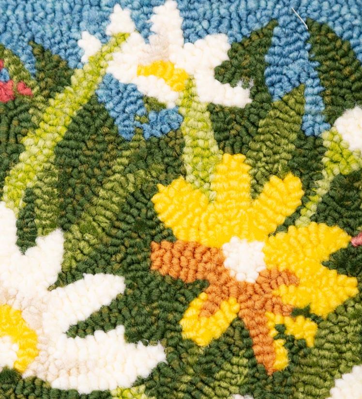 Plow & Hearth articles ménagers tapis décoratif en polypropylène crocheté intérieur/extérieur en forme de marguerite 0BNZ1346