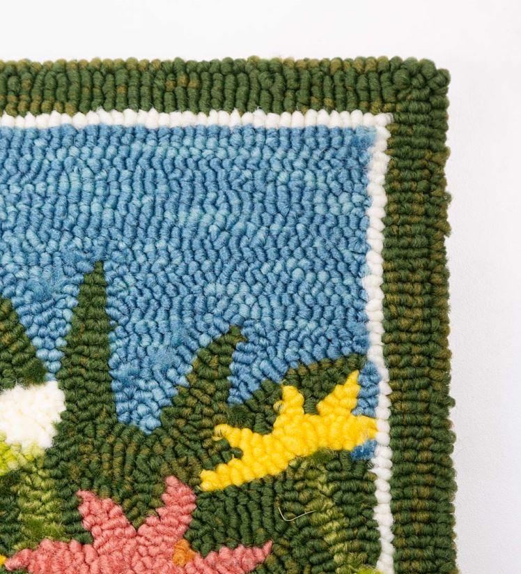 Plow & Hearth articles ménagers tapis décoratif en polypropylène crocheté intérieur/extérieur en forme de marguerite 0BNZ1346