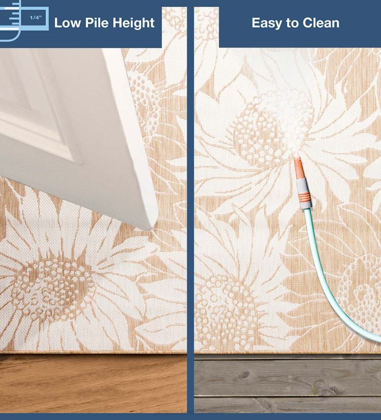 Plow & Hearth articles ménagers tapis tournesol intérieur/extérieur 0BNZ1442