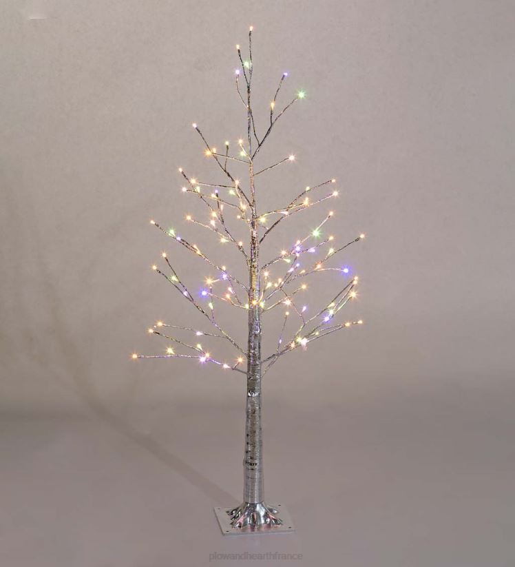 Plow & Hearth articles ménagers Arbre métallique argenté intérieur/extérieur avec lumières à double fonction 0BNZ1672