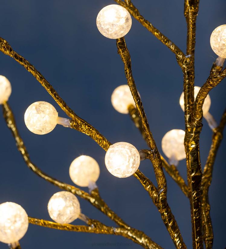 Plow & Hearth articles ménagers Arbre métallique doré intérieur/extérieur avec lumières à double fonction 0BNZ1673