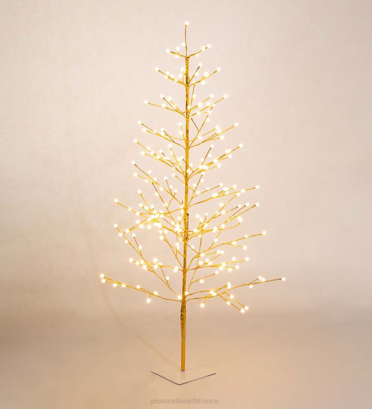 Plow & Hearth articles ménagers Arbre métallique doré intérieur/extérieur avec lumières à double fonction 0BNZ1673