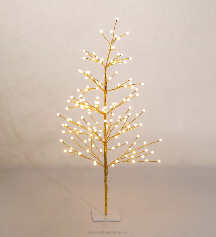 Plow & Hearth articles ménagers Arbre métallique doré intérieur/extérieur avec lumières à double fonction 0BNZ1673