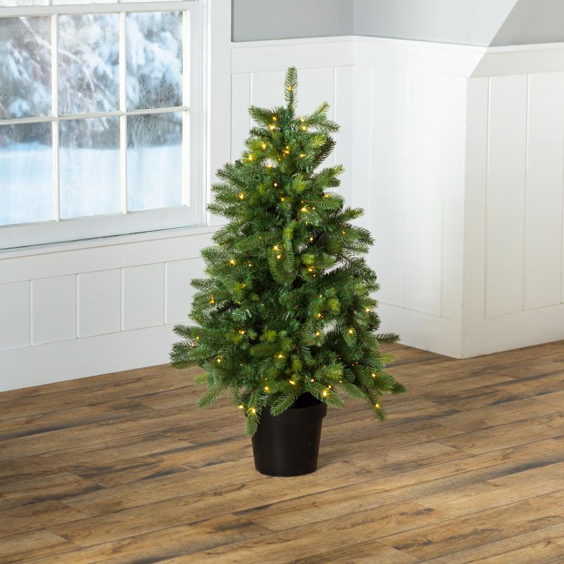 Plow & Hearth articles ménagers Pin en pot Keswick intérieur/extérieur avec LED blanc chaud 0BNZ1671