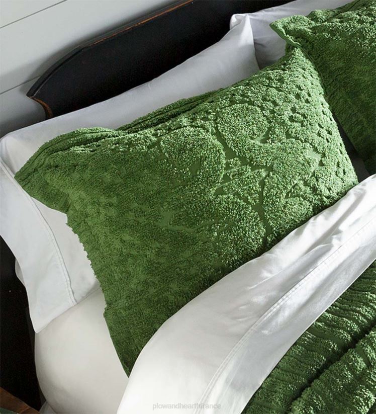 Plow & Hearth articles ménagers Couvre-lit en chenille de coton touffeté Twin Juliet - rouge antique 0BNZ3146