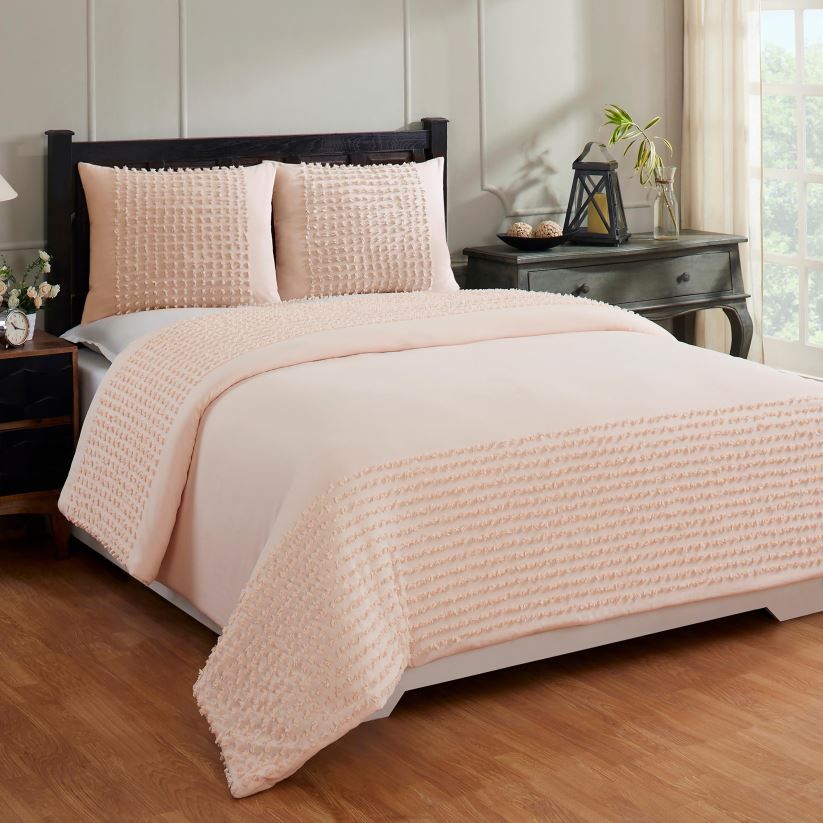 Plow & Hearth articles ménagers Ensemble d'édredon en coton avec taies décoratives Samantha - gris - très grand lit 0BNZ2662