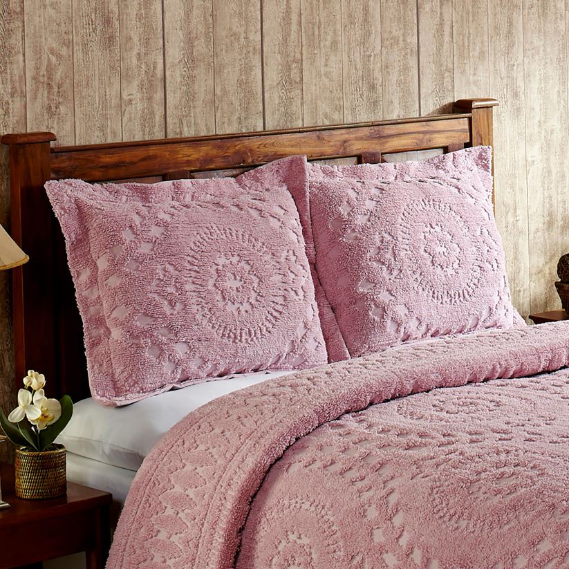 Plow & Hearth articles ménagers Taie décorative en chenille de coton touffetée Corinne - ivoire - très grand lit 0BNZ2654