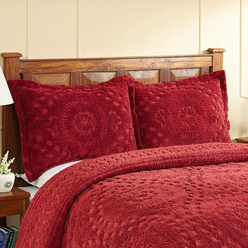 Plow & Hearth articles ménagers Taie décorative en chenille de coton touffetée Corinne - ivoire - très grand lit 0BNZ2654